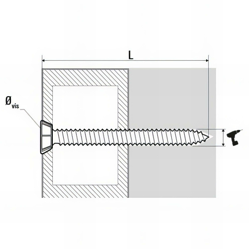 100 vis de fixation directe huisserie, tête fraisée, Inox A4 - 7.5 x 112 mm