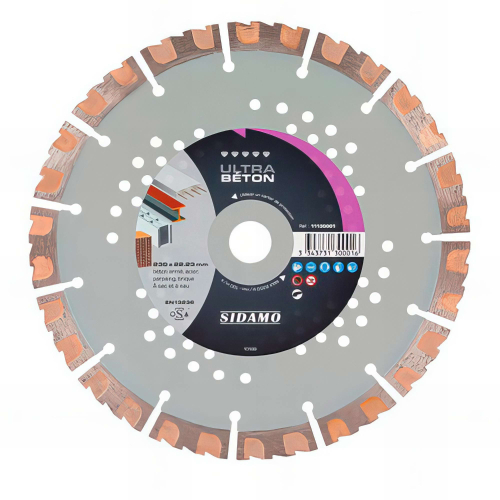 Disque diamant ULTRA BÉTON D. 125 x 22,23 x H 12 mm Béton / Béton armé - 11130000 - Sidamo