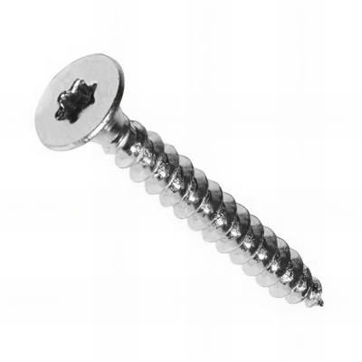 Vis bois tête fraisée Torx 3 x 20 mm Zinguée blanc - Boite de 500 pcs