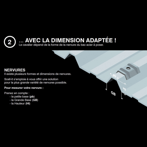 100 Cavaliers étanches pour vis bacs acier Type E2 TRAPEZO TYPE E - RAL 7016