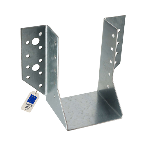 10 Sabots de charpente à ailes extérieures Connecteurs de poutres - Acier galvanisé - Larg 70 x Ht 127 mm - Fabriqué en Europe