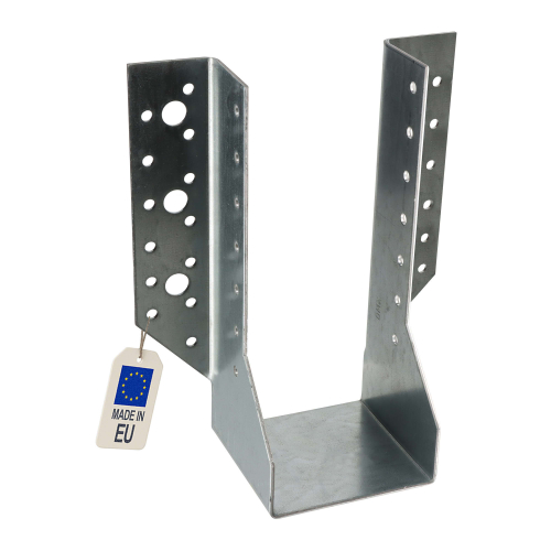 10 Sabots de charpente à ailes extérieures Connecteurs de poutres - Acier galvanisé - Larg 76 x Ht 184 mm - Fabriqué en Europe