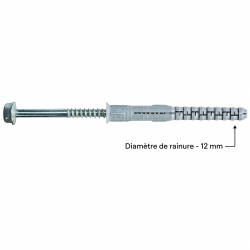 25 Chevilles À Expansion Nylon À Visser NFA D. 12 mm Tête Hexagonale - Alsafix