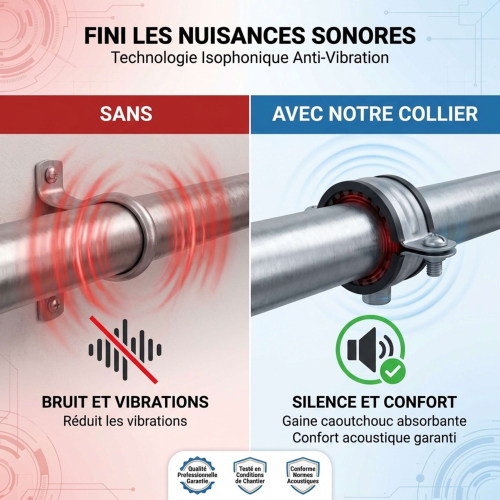 100 Colliers Isophoniques Simples Sanitaire - 7X150
