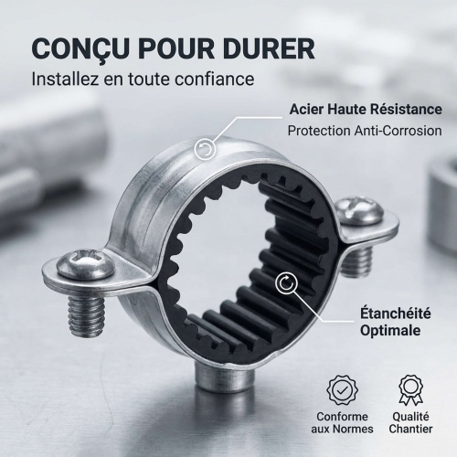 100 Colliers Isophoniques Simples Sanitaire - 7X150