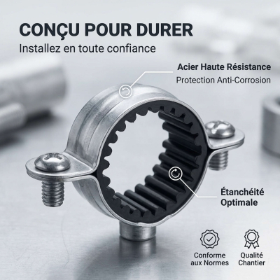 100 Colliers Isophoniques Simples Sanitaire - 7X150