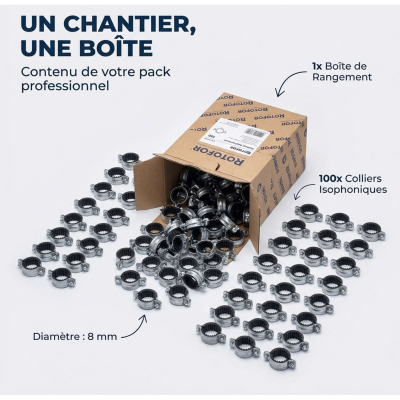 100 Colliers Isophoniques Simples Sanitaire - 7X150