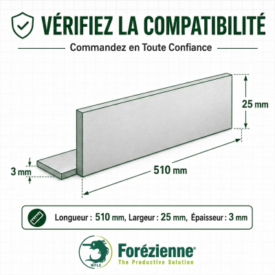 Fer de dégauchisseuse / raboteuse en acier HSS 18% - 510 x 25 x 3 mm - La Forézienne 2