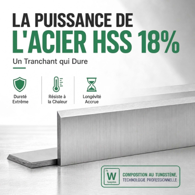 Fer de dégauchisseuse / raboteuse en acier HSS 18% - 510 x 25 x 3 mm - La Forézienne