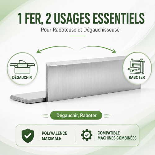 Fer de dégauchisseuse / raboteuse en acier HSS 18% - 510 x 25 x 3 mm - La Forézienne