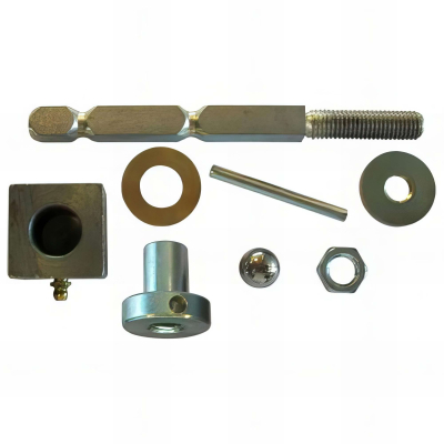 Pivot de portail acier avec seuil fixé à la résine - Carré 25 x 25 mm - Kit fixation haute et basse