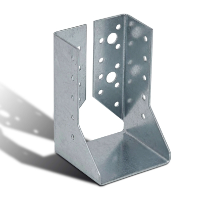 10 sabots de charpente à ailes intérieures - Larg. 80 x Ht. 122 mm - Connecteurs de poutres - Acier galva - Fabriqué en Europe