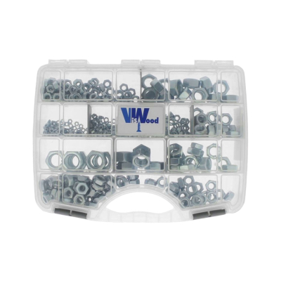 Coffret 532 PC - w 46 ecrous hu din 934 acier zingué blanc