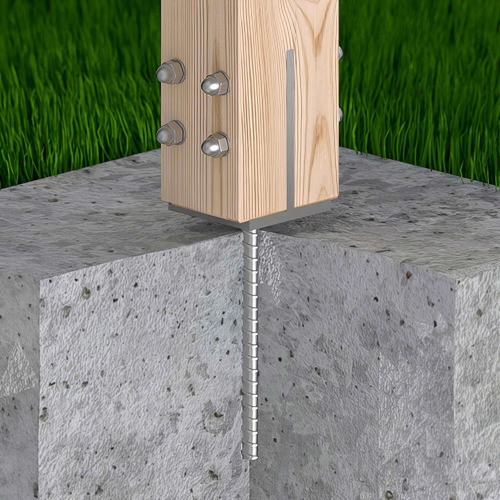 Pied de poteau en âme zingué à ancrer - 70 x 130 x 8 mm