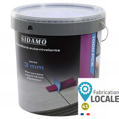 Seau de 1000 croisillons 3 mm auto-nivelants de 3 à 12 mm 2