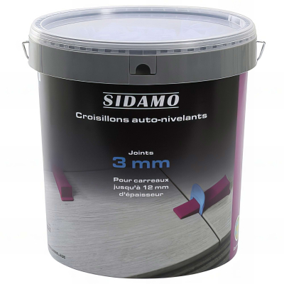 Seau de 1000 croisillons 3 mm auto-nivelants de 3 à 12 mm