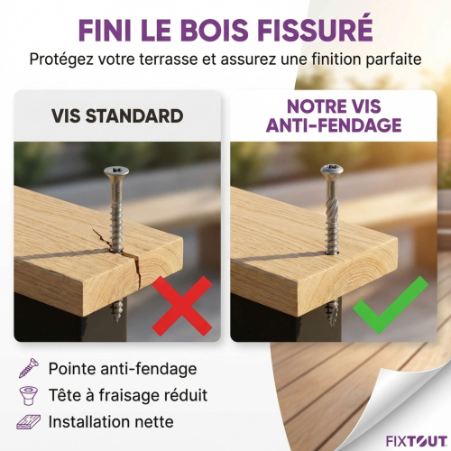 Vis terrasse Inox A2 - lot de 400 vis - TX25, D. 5 x 50 mm