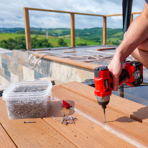 Lot de 2600 vis terrasse en Inox A2 - Tête fraisée réduite empreinte TX 25 - 13 Embouts offerts - Diamètre 5mm
