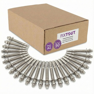 Lot de 50 goujons d'ancrage en acier inox A2 M6 - Diamètre 6 mm