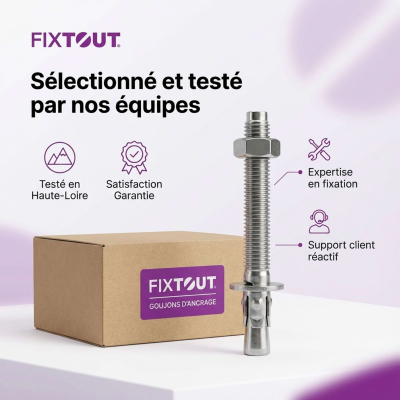 Lot de 25 goujons d'ancrage en acier inoxydable A2 M10 - Diamètre 10 mm