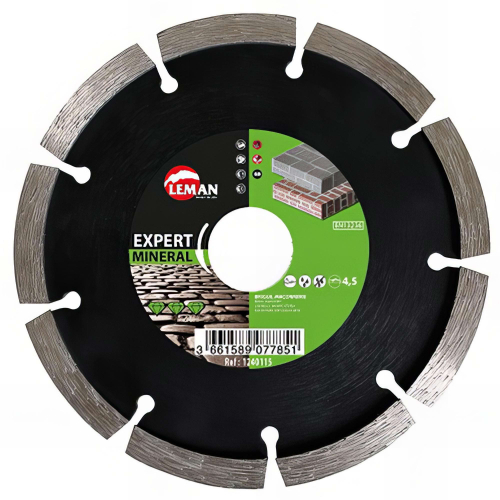 Disque diamant à déjointoyer D. 125 x Al. 22,3 x Ht. 7 x ép. 6 mm. Mortier de jointement, brique et parpaing - 1260125 - LEMAN