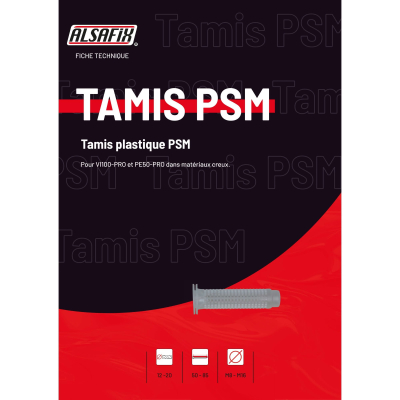 10 tamis d'injection en plastique PSM D. M8 x Lt. 50 mm - PO08472 - Alsafix 2