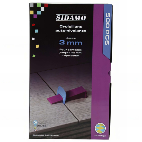 Boîte de 500 croisillons 3 mm auto-nivelants de 3 à 12 mm