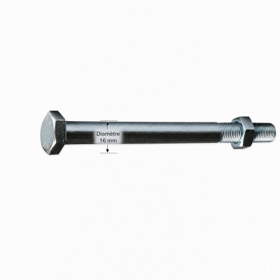 25 Boulons de Charpente tête hexagonale zingués - diamètre 16 mm 2