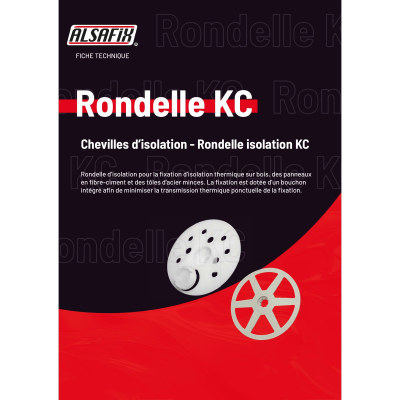 100 rondelles d'isolation avec capuchon KC D. 60 mm pour vis VBF ou cheville NFA
