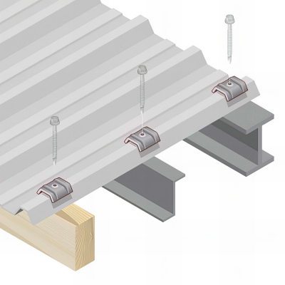100 Cavaliers étanches pour vis bacs acier Type E1 TRAPEZO TYPE E - RAL 7035