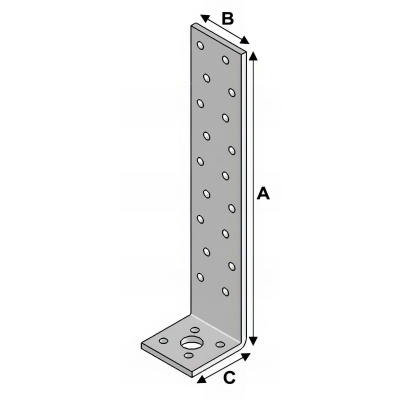 Equerre béton (H x L x l x ép) 400 x 40 x 40 x 2,0 mm - AL-EB40040420 - Alsafix 2