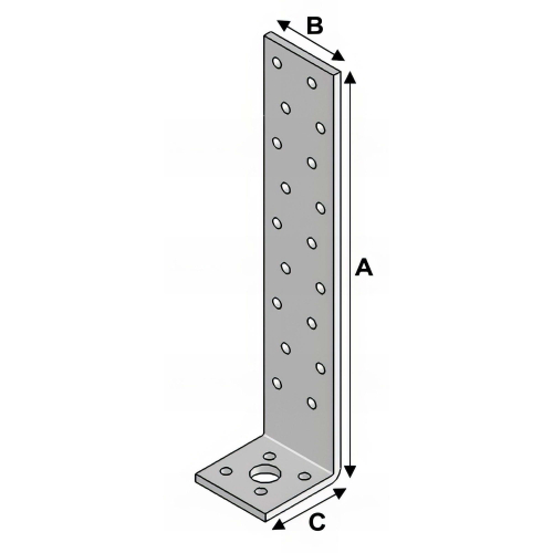 Equerre béton (H x L x l x ép) 400 x 40 x 40 x 2,0 mm - AL-EB40040420