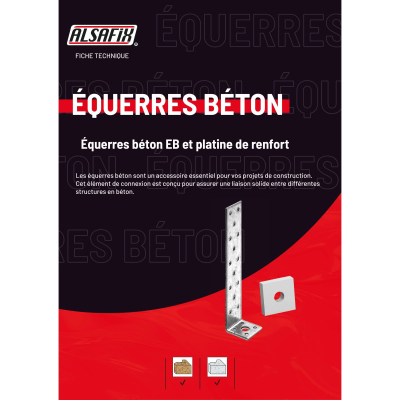 Equerre béton (H x L x l x ép) 400 x 40 x 40 x 2,0 mm - AL-EB40040420