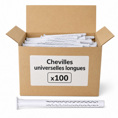 100 chevilles universelles longues - 6.0 x 60