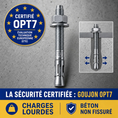 50 Goujons DAncrage - Opt7 - Acier zingués - diamètre 12 mm