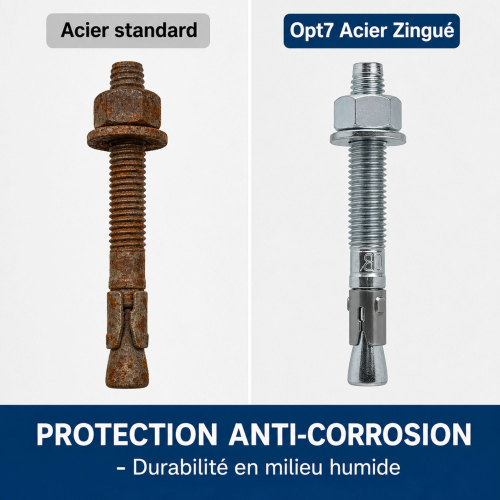 50 Goujons DAncrage - Opt7 - Acier zingués - diamètre 12 mm