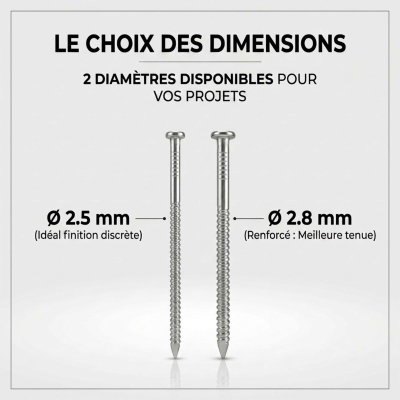 Pointes / clous annelés anti-retrait - Lot de 1kg (environ 350) - inox A4 anti-rouille 2