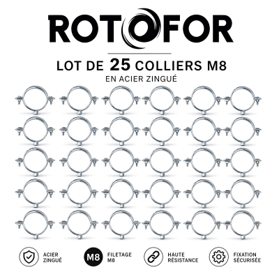 25 Colliers de Descente de Pluie - M8