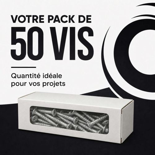 50 vis agglo tête fraisée Torx Inox A4 - Diamètre 4 mm