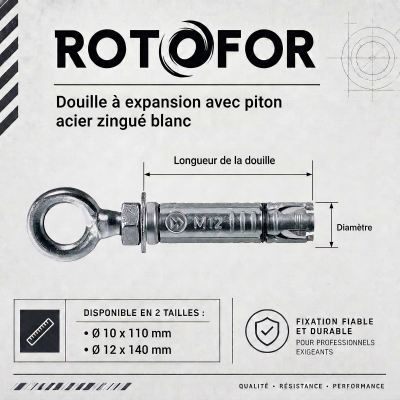 10 douilles à expansion - pitons