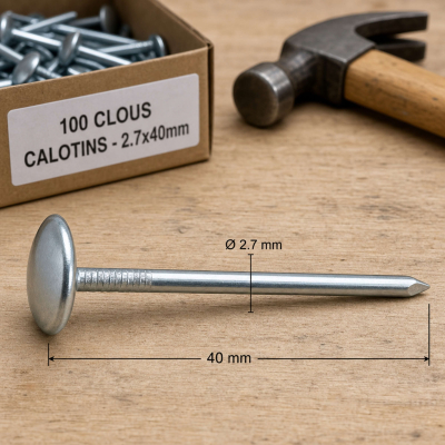 100 Clous Calotins - diamètre 2.7 mm X 40 mm 2