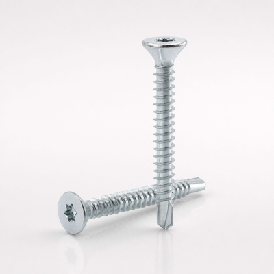 100 vis autoperceuses acier Ailettes tête fraisée Torx - diamètre 6,3 mm