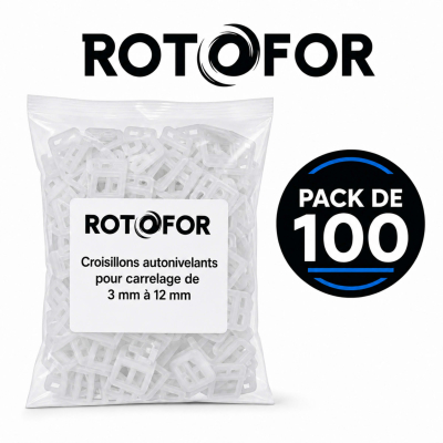 Lot de 100 croisillons autonivelants pour carrelage de 3 mm à 12 mm