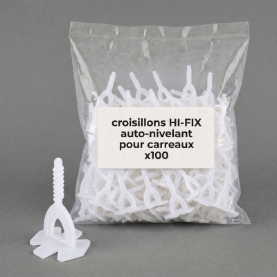 Lot de 100 croisillons HI-FIX auto-nivelant pour carreaux de 2 à 20 mm - pro carrelage