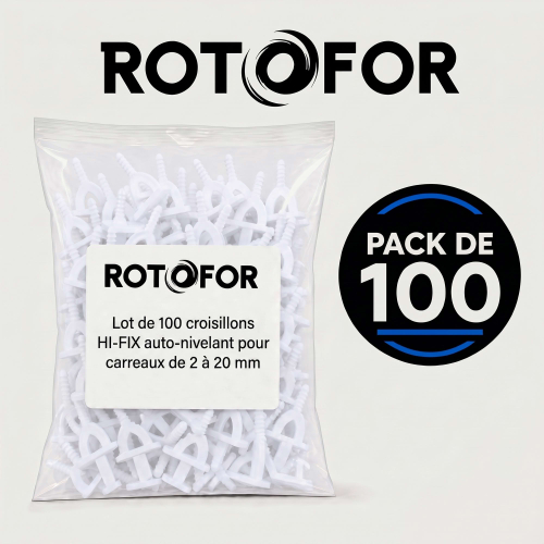 Lot de 100 croisillons HI-FIX auto-nivelant pour carreaux de 2 à 20 mm - pro carrelage
