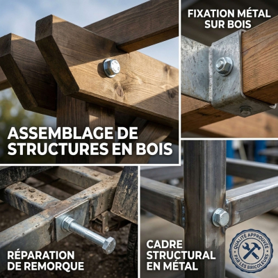 50 boulons SB 8.8 en 15048 zingués 14x50 filetage partiel
