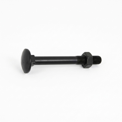 100 Vis tête ronde collet carré zingués Noir - longueur 70 mm