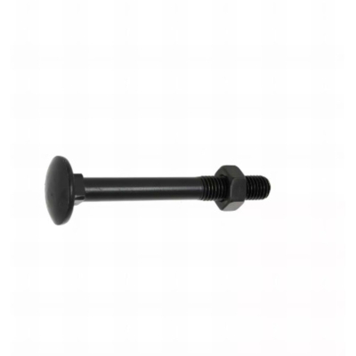 100 Boulons tête ronde collet carré DIN603/555 acier zingués Noir - diamètre 8 mm