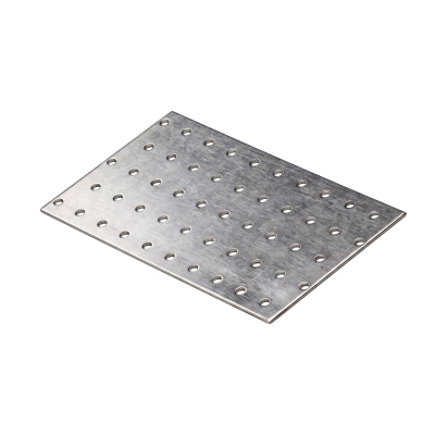 10 plaques d'assemblage perforées - Connecteurs bois - Acier galvanisé - 200x100 mm - Epaisseur 2 mm - Fabrication européenne
