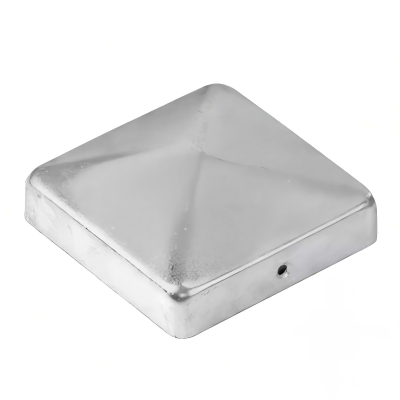 Chapeau de poteau pyramidal zingué à visser - 70 x 70 mm